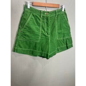 Land Of Distraction Green Shorts Women Sz 6 Y2K Street Casual Whimsy 100% Cotton